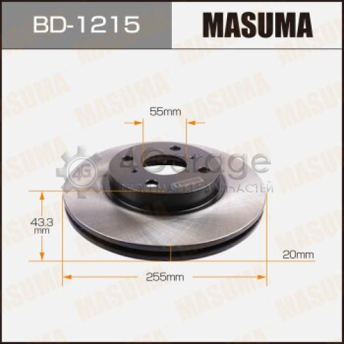 MASUMA BD1215 Диск тормозной MASUMA front VITZ, FUNCARGO/ NCP1#, SCP1# [уп.2]