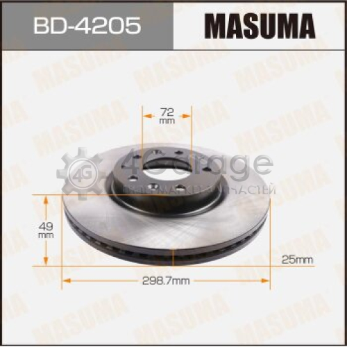 MASUMA BD4205 Диск тормозной MASUMA front MAZDA6 05- [уп.2]