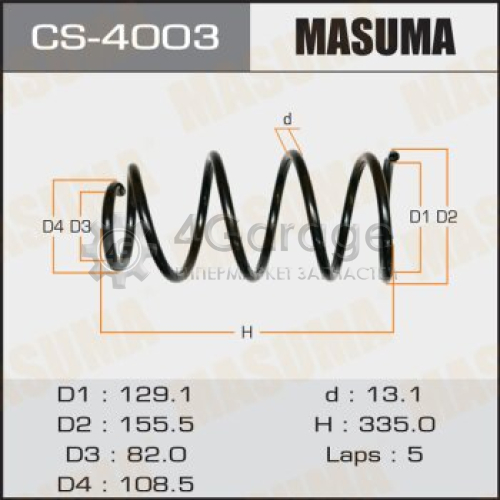 MASUMA CS4003 Пружина подвески MASUMA front AXELA/ BK3P