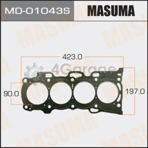 MASUMA MD01043S Прокладка Головки блока MASUMA, 2AZ-FE, двухслойная (металл-эластомер) Толщина 0,60 мм (1/10)