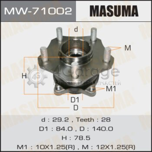 Ступичный узел MASUMA front ESCUDO/ JB416 MASUMA MW71002 в Нижнем Новгороде