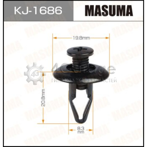 MASUMA KJ1686 Клипса автомобильная (автокрепеж) MASUMA 1686-KJ [уп.50]