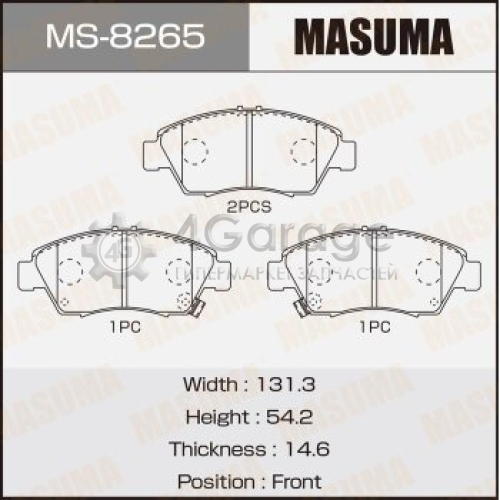 Колодки дисковые MASUMA, AN-377WK, NP8002, P28024 front (1/12) MASUMA MS8265 в Нижнем Новгороде