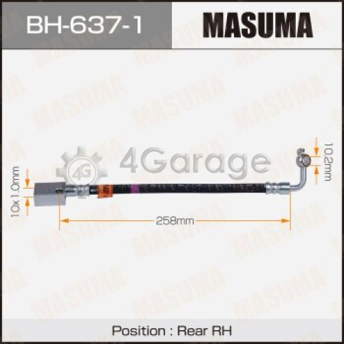 MASUMA BH6371 Шланг тормозной MASUMA N- /rear/ FX35, FX45 / S50 RH