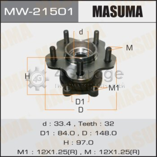 MASUMA MW21501 Ступичный узел MASUMA rear FUGA/ Y50 (with ABS)