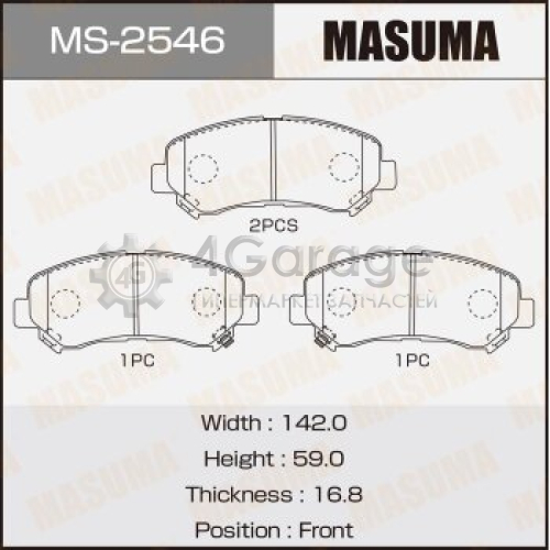 Колодки дисковые MASUMA, AN-751WK, NP2029, P79028 front (1/12) MASUMA MS2546 в Ростове-на-Дону