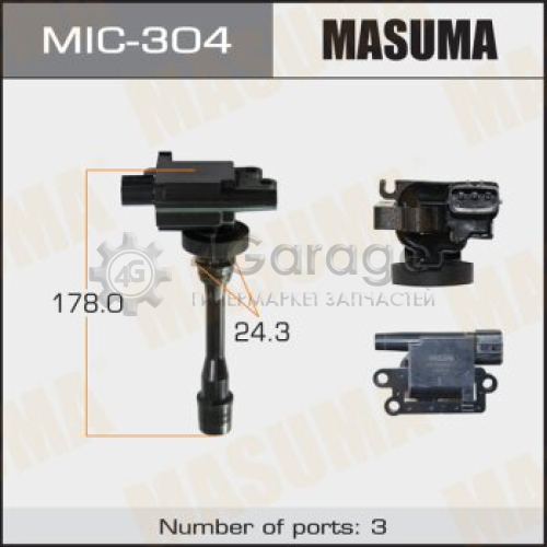 MASUMA MIC304 Катушка зажигания MASUMA, PAJERO IO, AIRTREK / 4G63, 4G92, 4G94