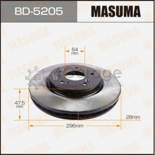 MASUMA BD5205 Диск тормозной MASUMA front CR-V 07- [уп.2]