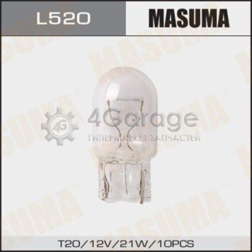 Лампа б/ц MASUMA 12v 21W T20 одноконтактная (уп.10шт) MASUMA L520 в Ростове-на-Дону