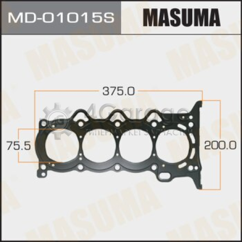 MASUMA MD01015S Прокладка Головки блока MASUMA, 1NZ-FE, трехслойная (металл-эластомер) Толщина 0,75 мм (1/10)