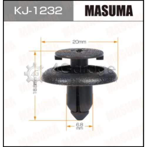 MASUMA KJ1232 Клипса автомобильная (автокрепеж) MASUMA 1232-KJ [уп.50]