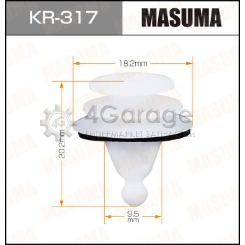 MASUMA KR317 Клипса автомобильная (автокрепеж) MASUMA 317-KR [уп.50]