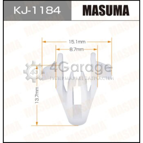 MASUMA KJ1184 Клипса автомобильная (автокрепеж) MASUMA 1184-KJ [уп.50]