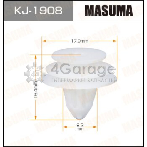 MASUMA KJ1908 Клипса автомобильная (автокрепеж) MASUMA 1908-KJ [уп.50]