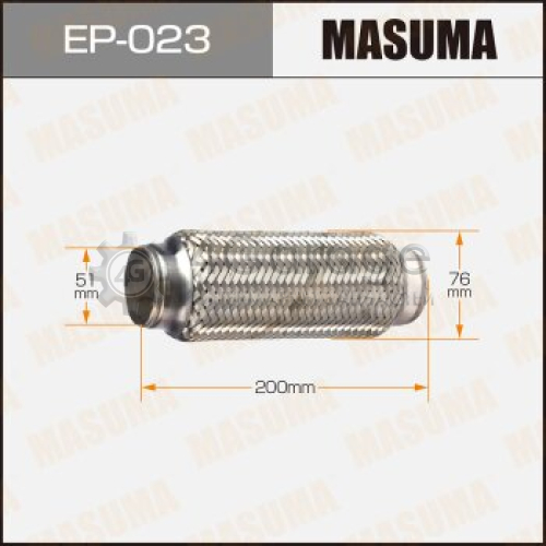 MASUMA EP023 Гофра глушителя MASUMA, 3-х слойная, interlock, 51x200