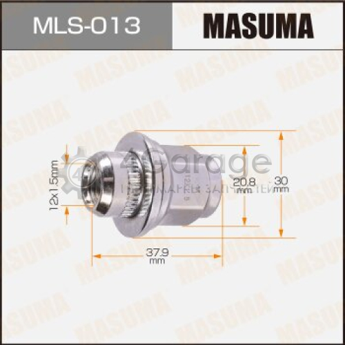 MASUMA MLS013 Гайка MASUMA 12x1.5 короткие с шайбой D 30mm / под ключ=21мм Toyota, Daihatsu, Lexus, Mitsubishi