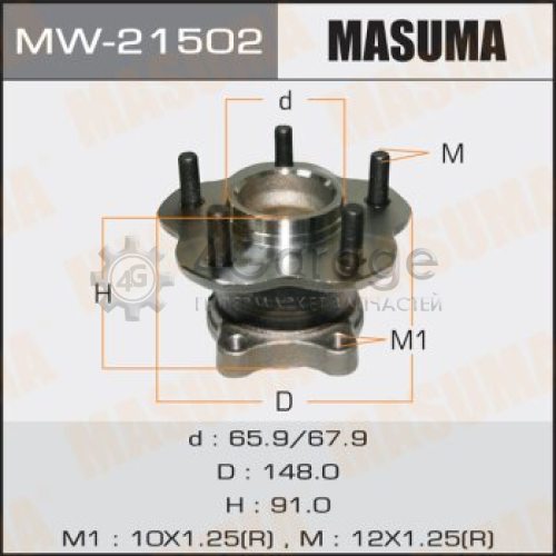 MASUMA MW21502 Ступичный узел MASUMA rear TEANA/ J31 (with ABS)