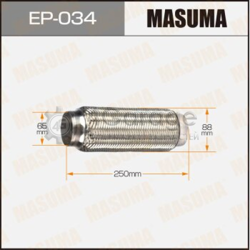 MASUMA EP034 Гофра глушителя MASUMA, 3-х слойная, interlock, 65x250