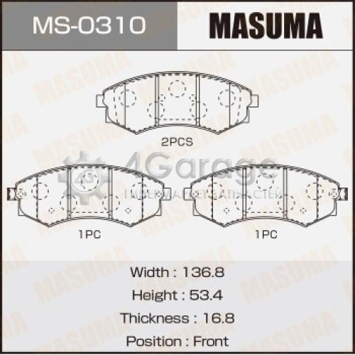 MASUMA MS0310 Колодки дисковые MASUMA, PN2245 front (1/12)