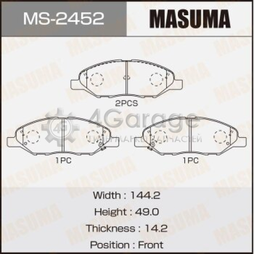 MASUMA MS2452 Колодки дисковые MASUMA, AN-675WK, NP2012, P56088 front (1/12)