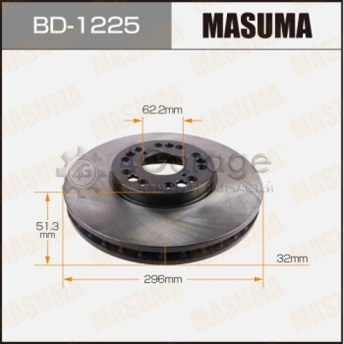 MASUMA BD1225 Диск тормозной MASUMA front MARKII/ GX90, 10#, JZX9#, 10# [уп.2]