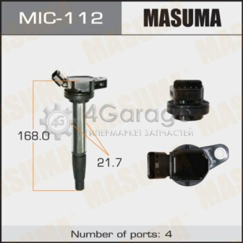 MASUMA MIC112 Катушка зажигания MASUMA, 1ZRFE, 2ZRFE, NZE14#.ZRE14#.NZE15#.NCP11#