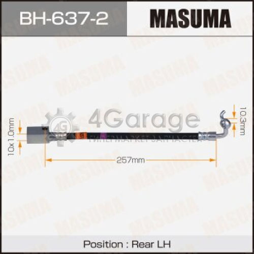 MASUMA BH6372 Шланг тормозной MASUMA N- /rear/ FX35, FX45 / S50 LH