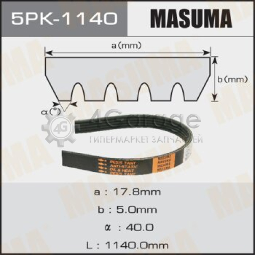 MASUMA 5PK1140 Ремень ручейковый MASUMA 5PK-1140