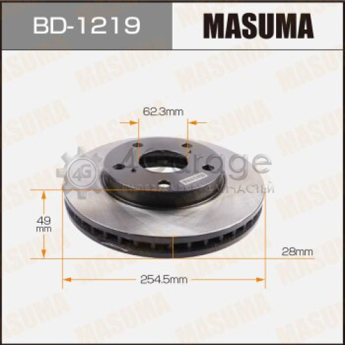 MASUMA BD1219 Диск тормозной MASUMA front IPSUM/ CXM10, SXM1# [уп.2]