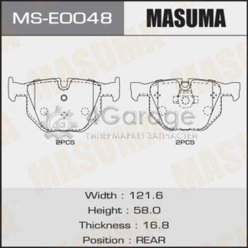 MASUMA MSE0048 Колодки дисковые MASUMA, AN-4571K, P06033 rear (1/6)