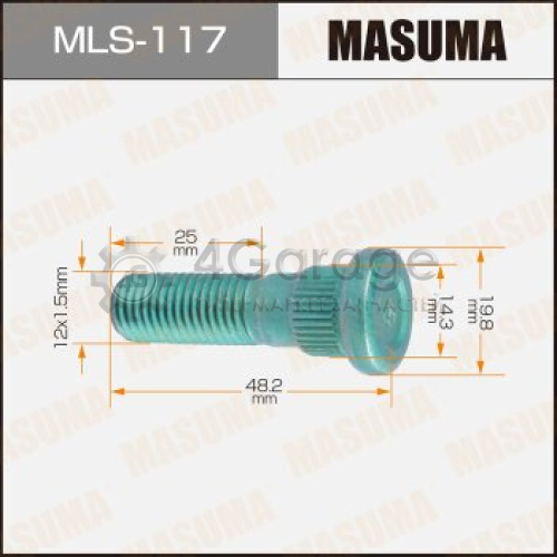 Шпилька MASUMA Toyota, Daihatsu, Lexus, Mitsubishi, Honda. 12Х1,5. L- 49mm MASUMA MLS117 в Нижнем Новгороде