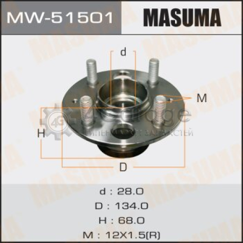 MASUMA MW51501 Ступичный узел MASUMA rear MOBILIO/ GB1, GB2