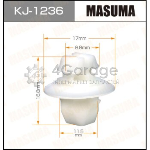 MASUMA KJ1236 Клипса автомобильная (автокрепеж) MASUMA 1236-KJ [уп.50]