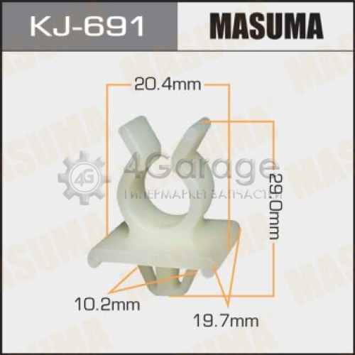 MASUMA KJ691 Клипса автомобильная (автокрепеж) MASUMA 691-KJ [уп.50]