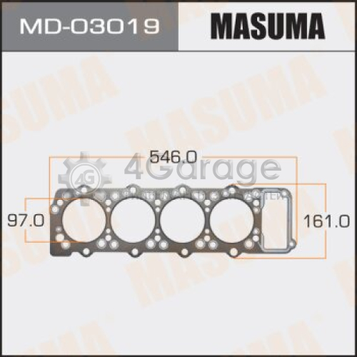 MASUMA MD03019 Прокладка Головки блока MASUMA, 4M40 (графит-эластомер) Толщина 1,60 мм (1/10)