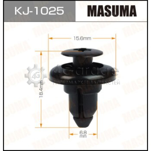 MASUMA KJ1025 Клипса автомобильная (автокрепеж) MASUMA 1025-KJ [уп.50]