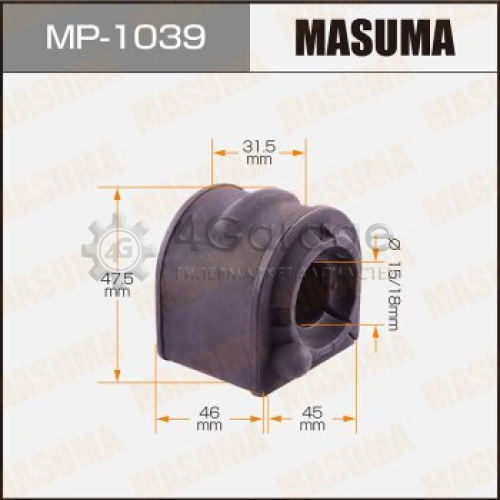 MASUMA MP1039 Втулка стабилизатора MASUMA /front/ MAZDA 3/ BK# [уп.2]