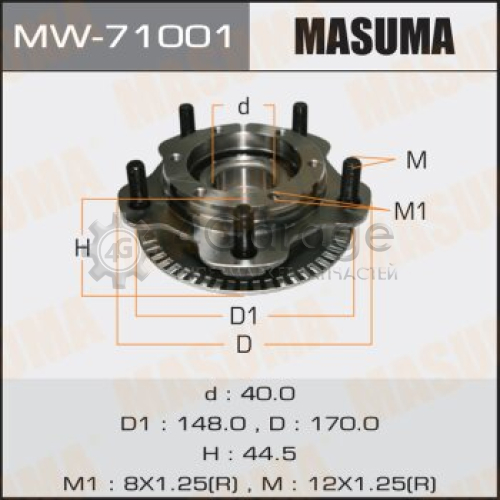 MASUMA MW71001 Ступичный узел MASUMA front ESCUDO/ SQ416 (with ABS)