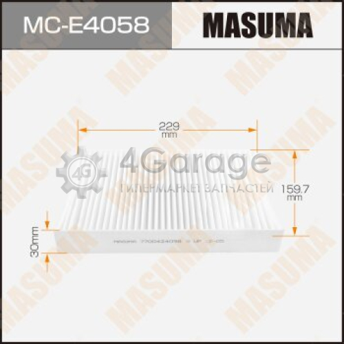 MASUMA MCE4058 Салонный фильтр AC0069 MASUMA RENAULT/ KANGOO I/ V1600 97-07 (1/40)