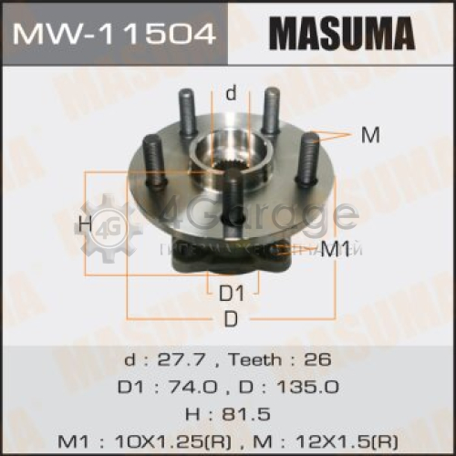 MASUMA MW11504 Ступичный узел MASUMA rear AVENSIS/ AZT255