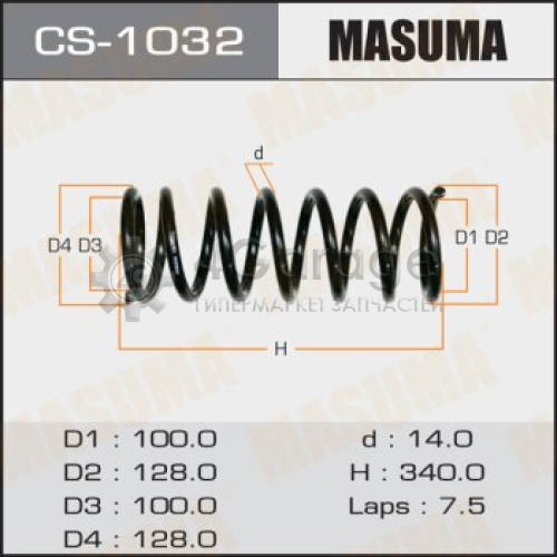 Пружина подвески MASUMA rear IPSUM/ SXM10, CXM10 MASUMA CS1032 в Москве