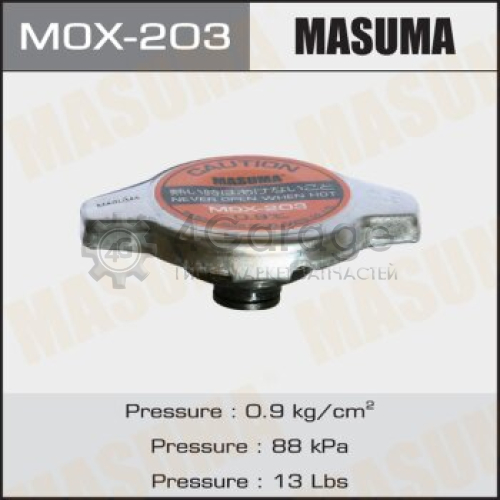 MASUMA MOX203 Крышка радиатора MASUMA (NGK-P559, TAMA-RC12, FUT.-R125) 0.9 kg/cm