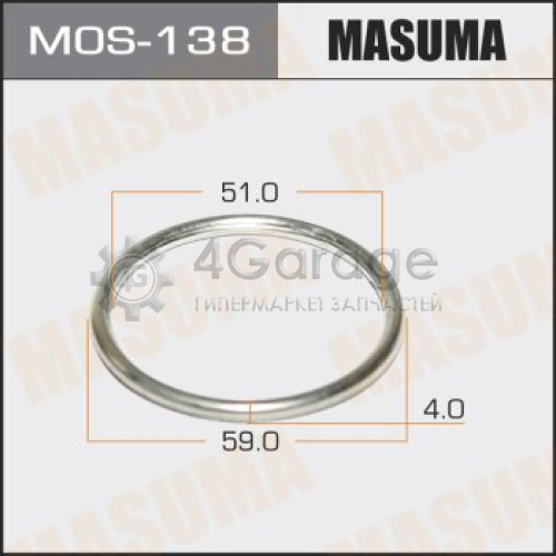 MASUMA MOS138 Кольцо глушителя MASUMA металлическое 51 x 59.4 в Красноярске