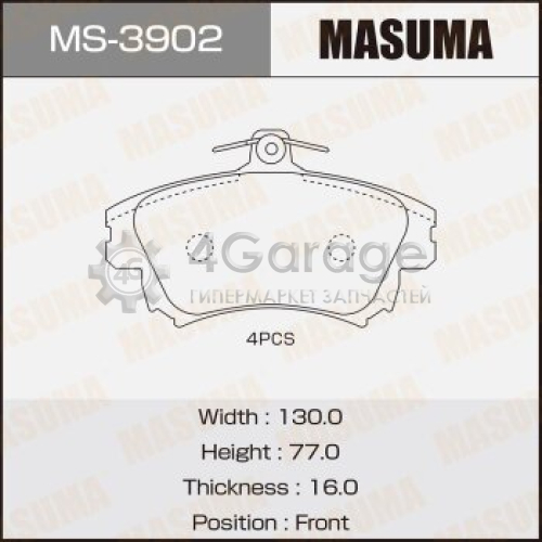Колодки дисковые MASUMA, AN-738WK, P54036 front (1/12) MASUMA MS3902 в Нижнем Новгороде