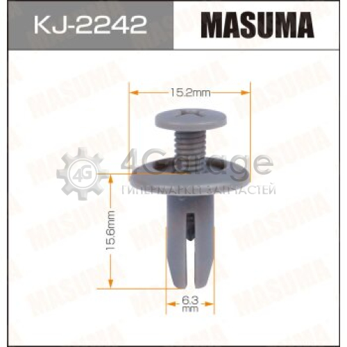 MASUMA KJ2242 Клипса автомобильная (автокрепеж) MASUMA 2242-KJ салонная серая [уп.50]