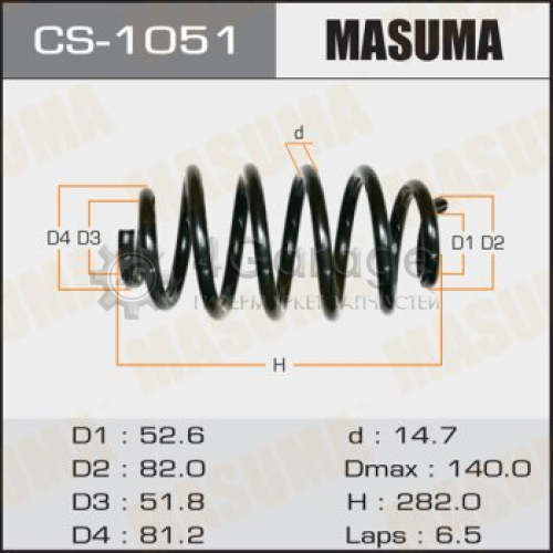 Пружина подвески MASUMA rear PROBOX/ NCP50 MASUMA CS1051 в Ростове-на-Дону