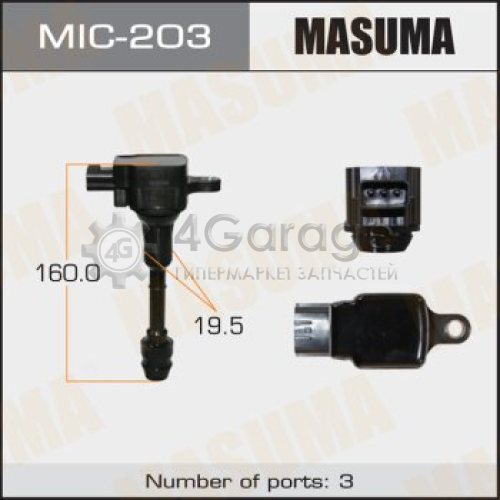 MASUMA MIC203 Катушка зажигания MASUMA, X-TRAIL, PRIMERA / QR20DE, QR25DE