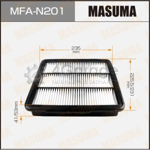 MASUMA MFAN201 Воздушный фильтр MASUMA NISSAN/ FUGA/ GY50 05-09 (1/20) пропитка