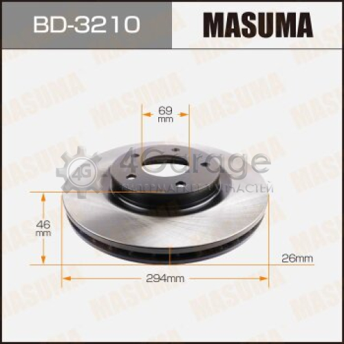 MASUMA BD3210 Диск тормозной MASUMA front ASX, OUTLANDER [уп.2]