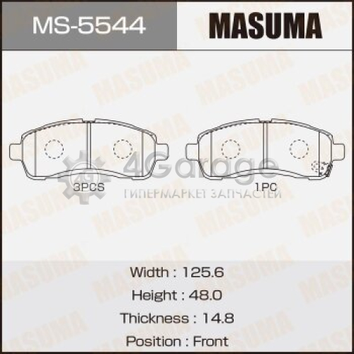 MASUMA MS5544 Колодки дисковые MASUMA, AN-753WK, NP5029, P49057 front (1/12)